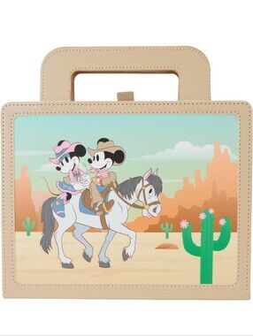 NWTs Loungefly x Disney Western inspired Mickey & Minnie Lunchbox Journal
